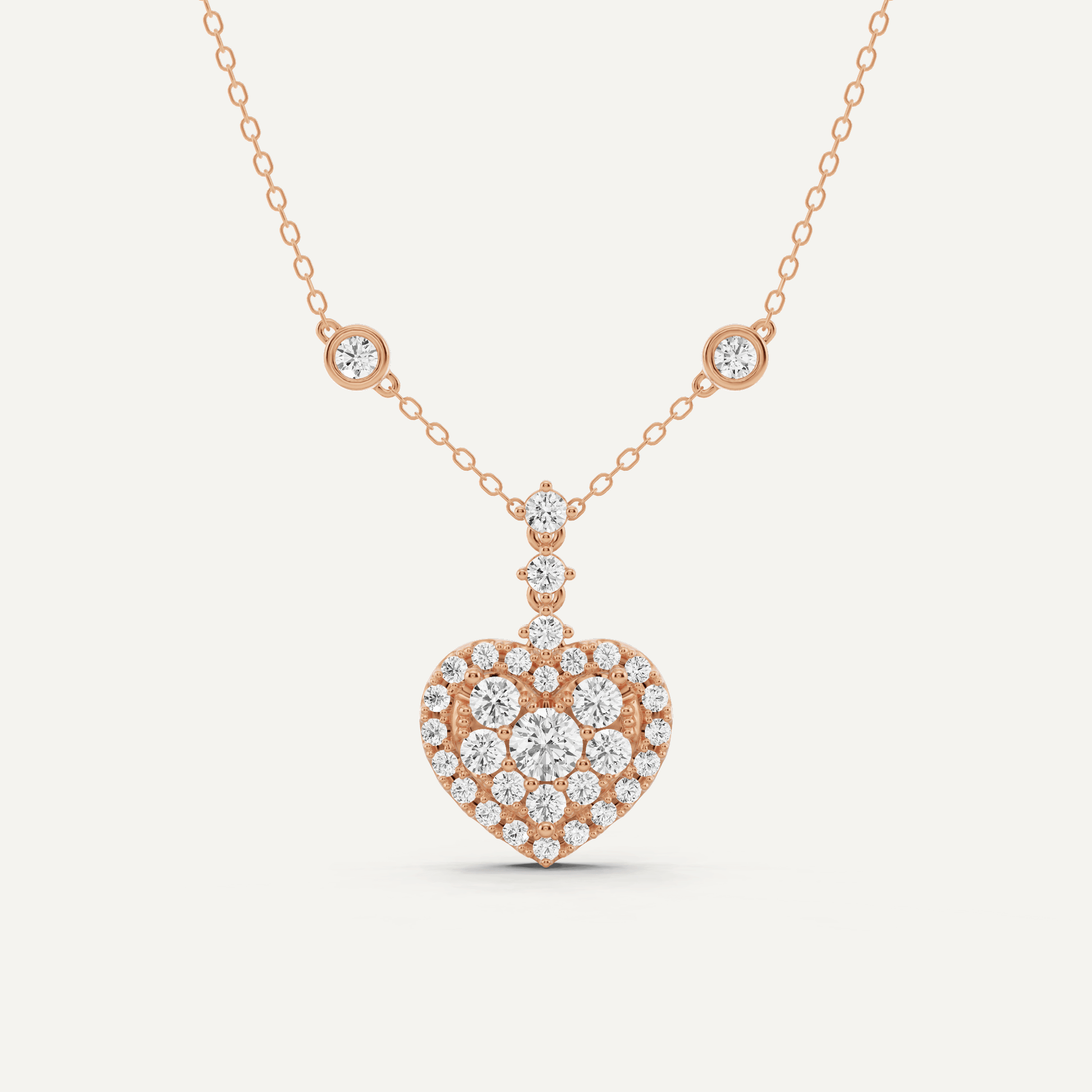1 1/4 ctw Round Diamond Heart Fashion Pendant - Lotus Diamond