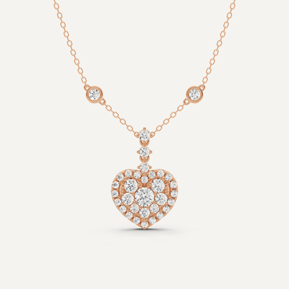 1 1/4 ctw Round Diamond Heart Fashion Pendant - Lotus Diamond