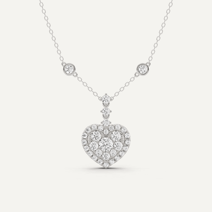 1 1/4 ctw Round Diamond Heart Fashion Pendant - Lotus Diamond