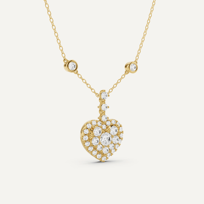 1 1/4 ctw Round Diamond Heart Fashion Pendant - Lotus Diamond