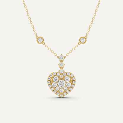 1 1/4 ctw Round Diamond Heart Fashion Pendant - Lotus Diamond