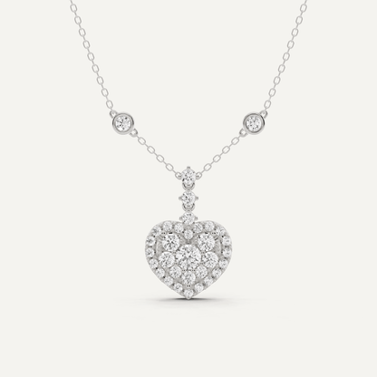 1 1/4 ctw Round Diamond Heart Fashion Pendant - Lotus Diamond
