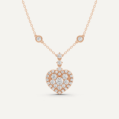 1 1/4 ctw Round Diamond Heart Fashion Pendant - Lotus Diamond