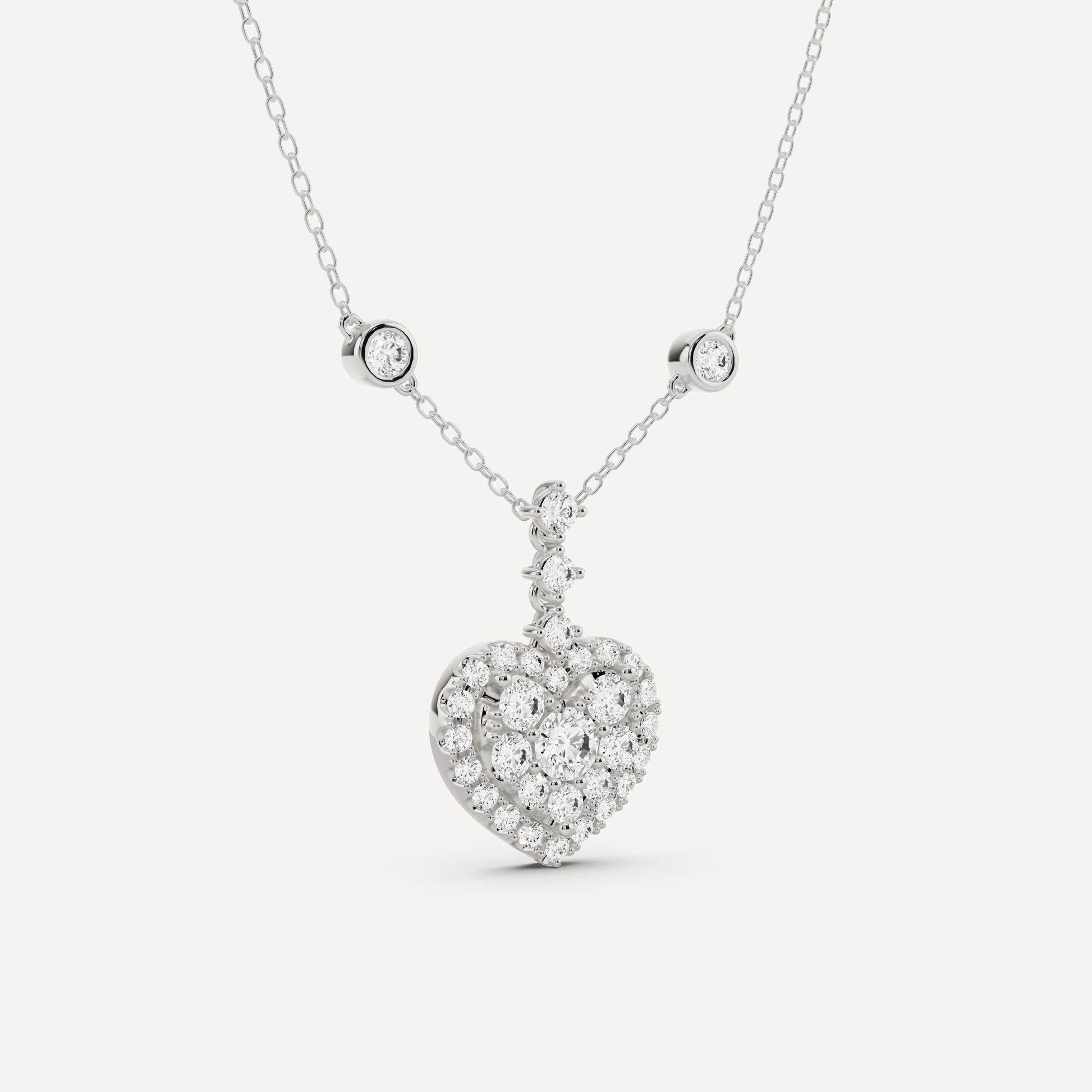 1 1/4 ctw Round Diamond Heart Fashion Pendant - Lotus Diamond