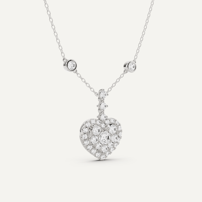 1 1/4 ctw Round Diamond Heart Fashion Pendant - Lotus Diamond