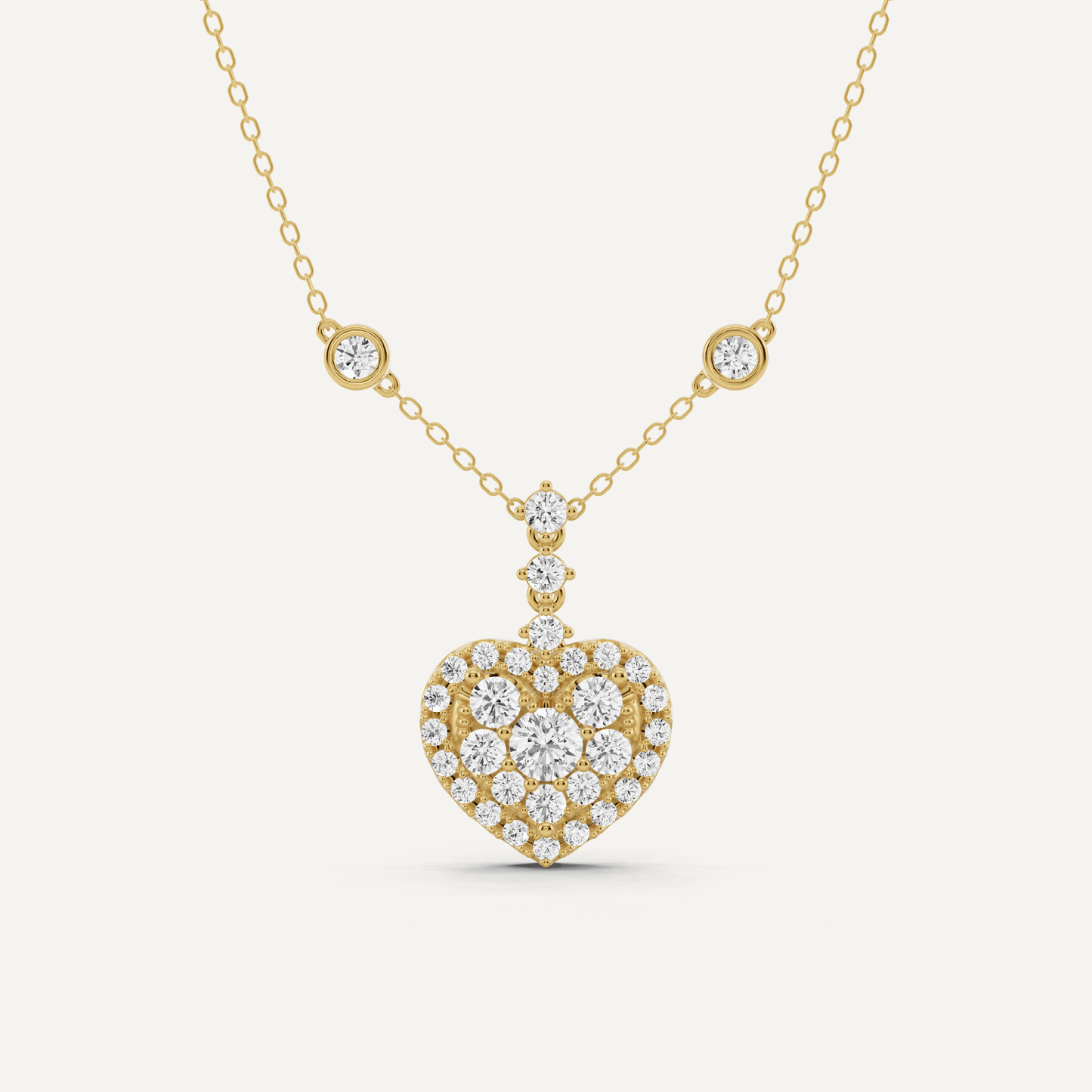 1 1/4 ctw Round Diamond Heart Fashion Pendant - Lotus Diamond