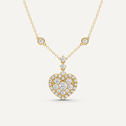 1 1/4 ctw Round Diamond Heart Fashion Pendant - Lotus Diamond