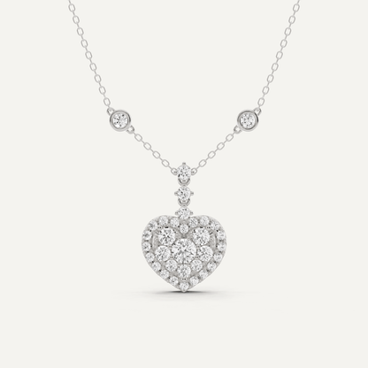 1 1/4 ctw Round Diamond Heart Fashion Pendant - Lotus Diamond