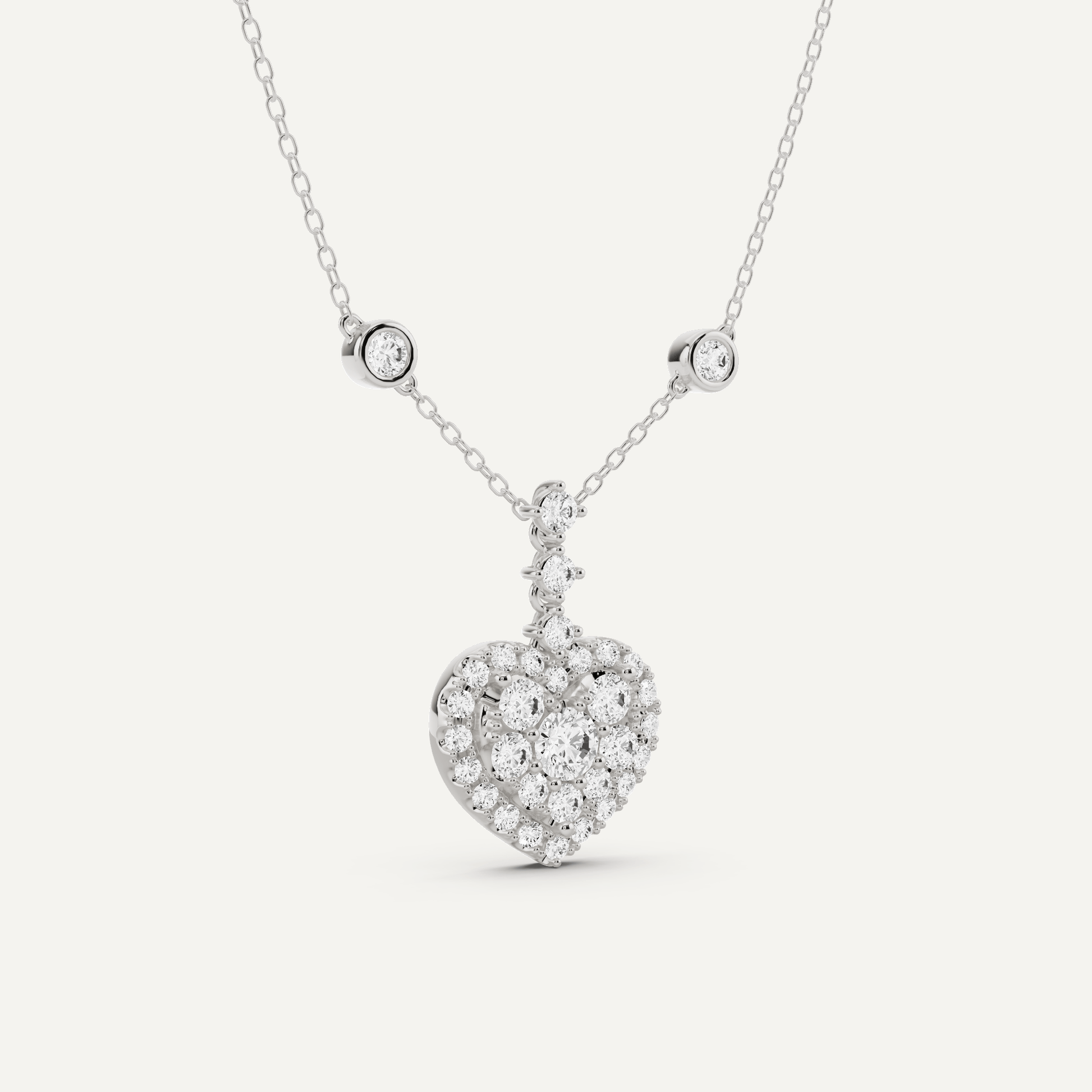 1 1/4 ctw Round Diamond Heart Fashion Pendant - Lotus Diamond