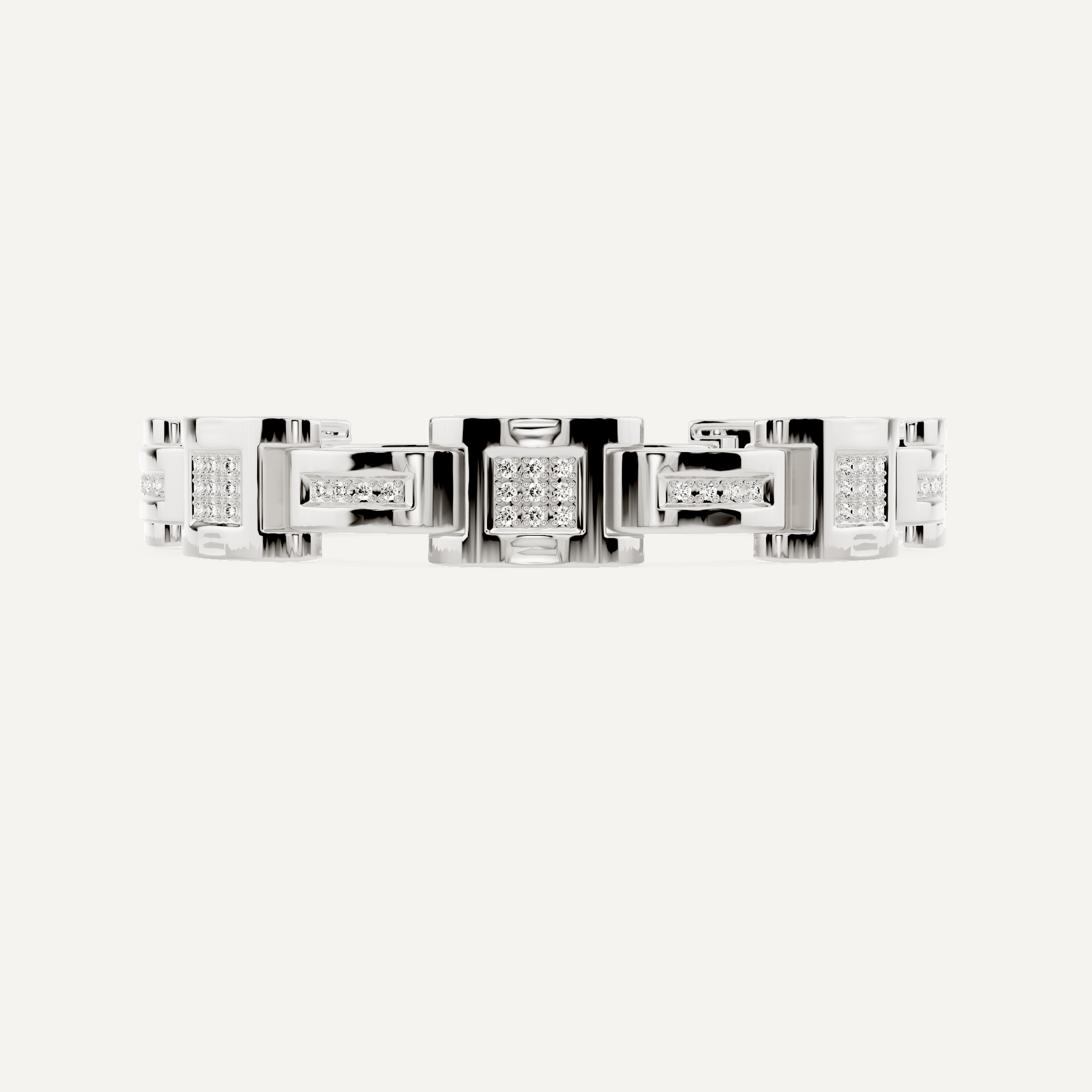 1 1/7 ctw Round Diamond Railroad Station Fashion Bracelet - Lotus Diamond
