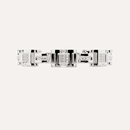 1 1/7 ctw Round Diamond Railroad Station Fashion Bracelet - Lotus Diamond