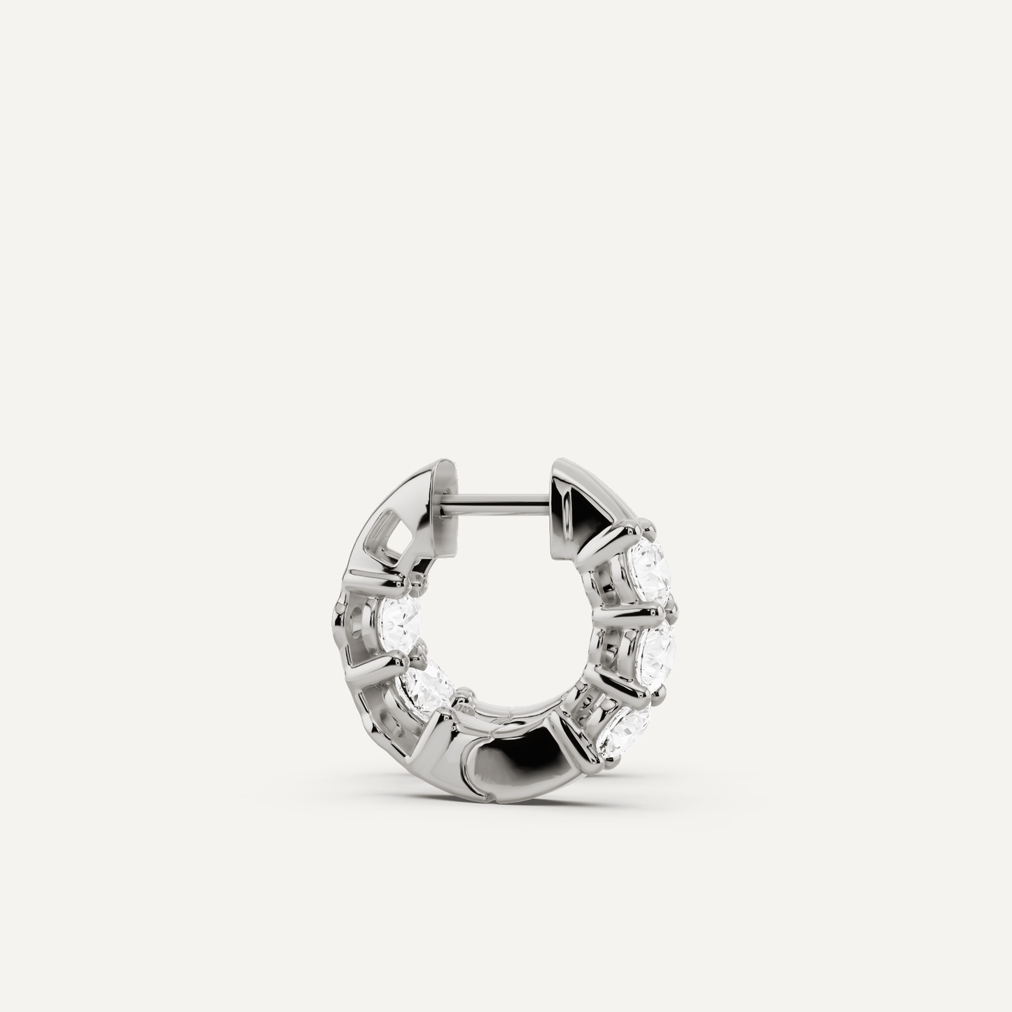 1 3/4 ctw Round Diamond Prong Set Huggie Hoop Earrings - Lotus Diamond