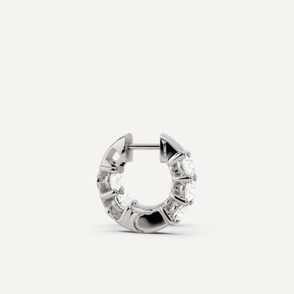 1 3/4 ctw Round Diamond Prong Set Huggie Hoop Earrings - Lotus Diamond