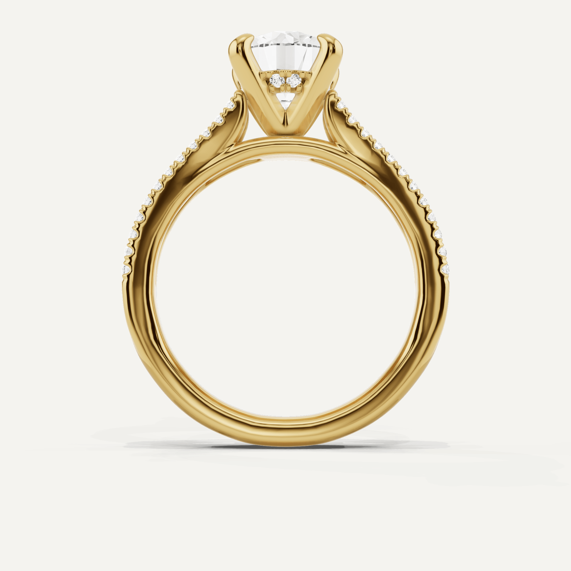 1 3/4 ctw Round Diamond Split Shank Hidden Halo Engagement Ring - Lotus Diamond