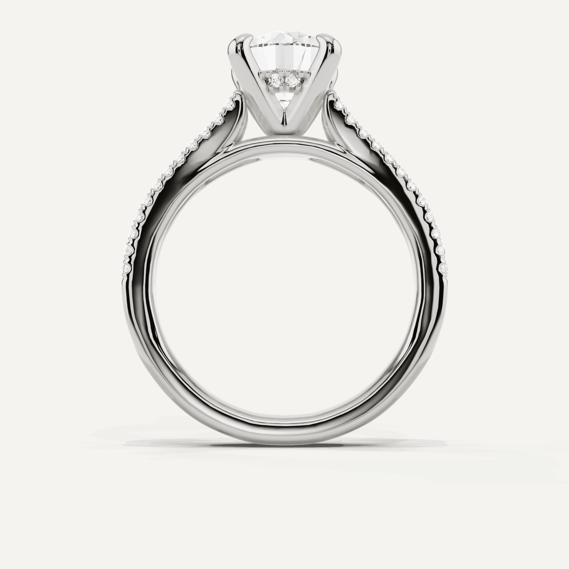 1 3/4 ctw Round Diamond Split Shank Hidden Halo Engagement Ring - Lotus Diamond