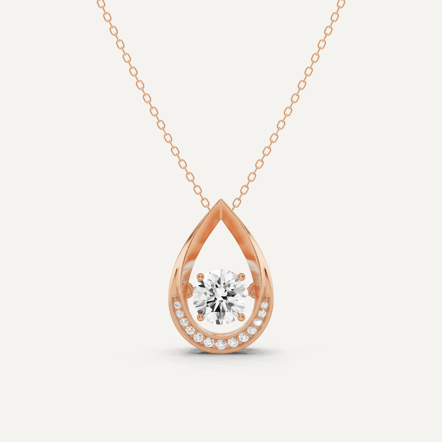 1 5/8 ctw Round Dancing Diamond Fashion Pendant - Lotus Diamond