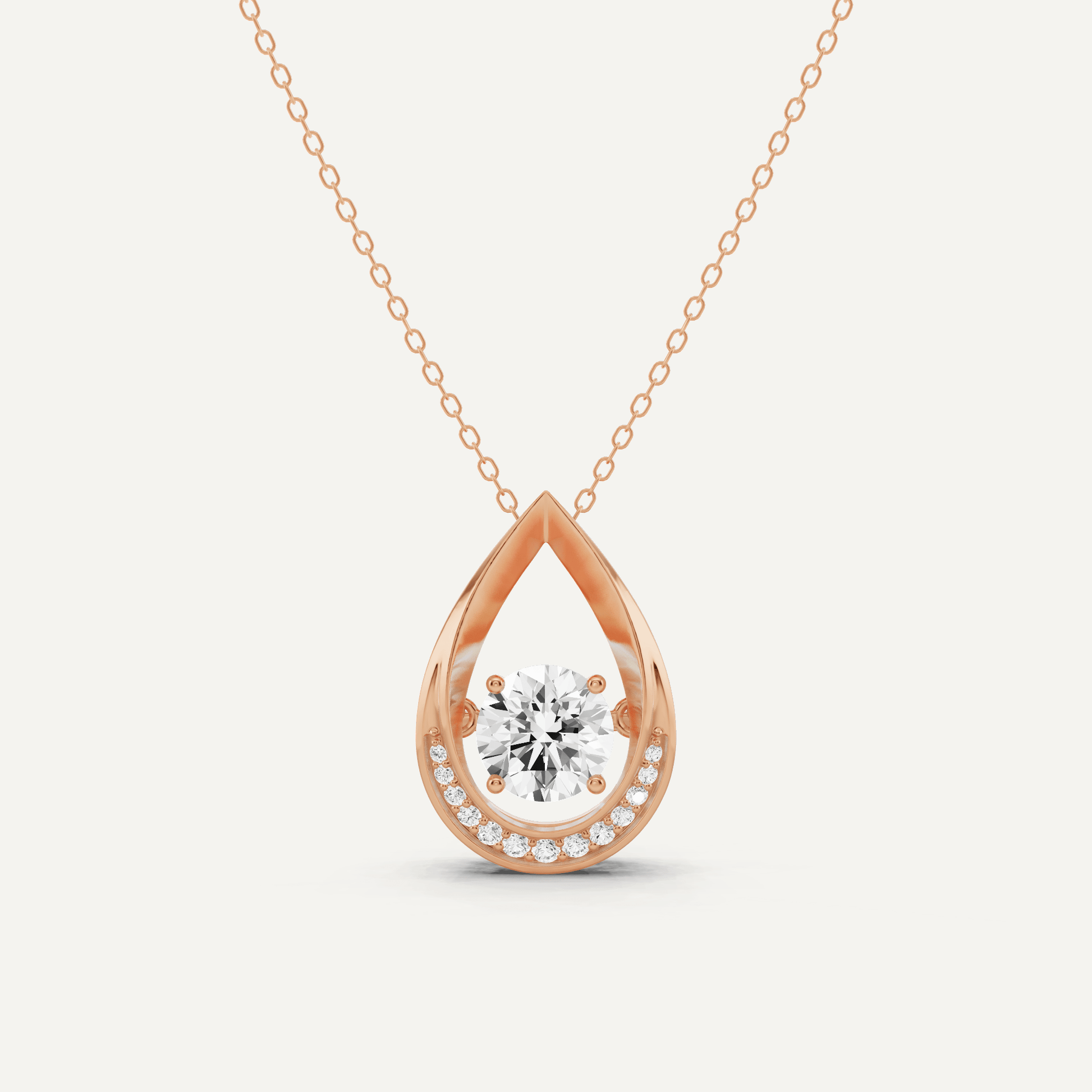1 5/8 ctw Round Dancing Diamond Fashion Pendant - Lotus Diamond