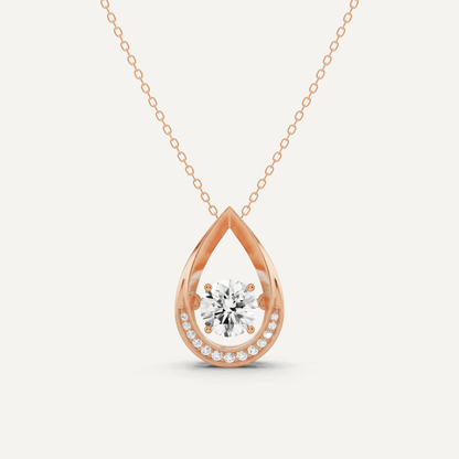 1 5/8 ctw Round Dancing Diamond Fashion Pendant - Lotus Diamond