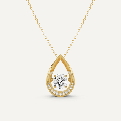 1 5/8 ctw Round Dancing Diamond Fashion Pendant - Lotus Diamond