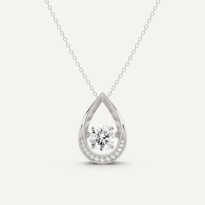 1 5/8 ctw Round Dancing Diamond Fashion Pendant - Lotus Diamond