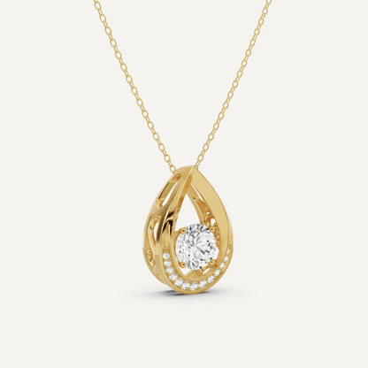 1 5/8 ctw Round Dancing Diamond Fashion Pendant - Lotus Diamond