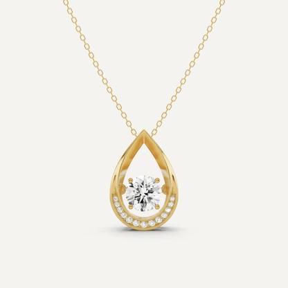 1 5/8 ctw Round Dancing Diamond Fashion Pendant - Lotus Diamond