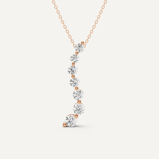 1 5/8 ctw Round Diamond Curved Floating Fashion Pendant - Lotus Diamond