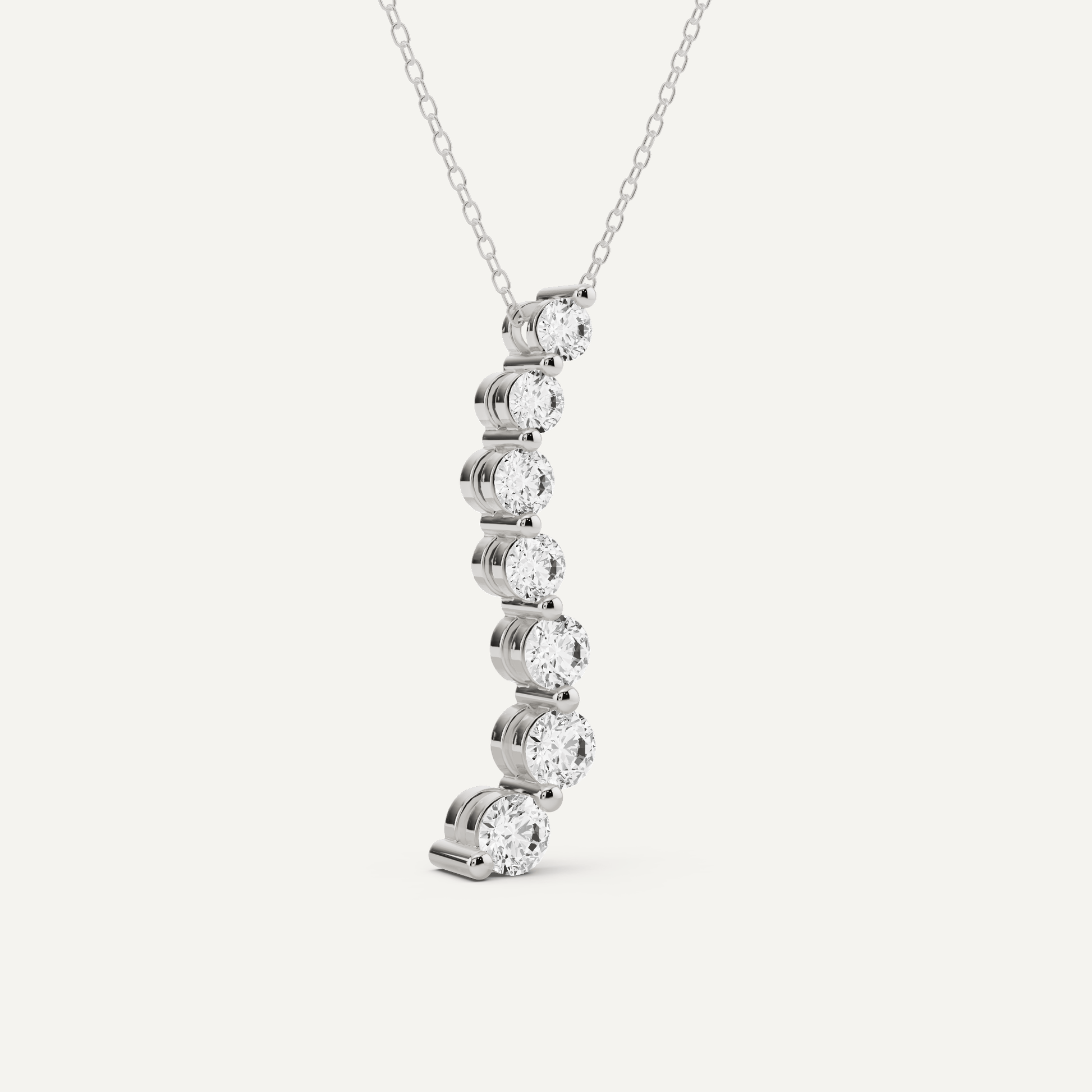 1 5/8 ctw Round Diamond Curved Floating Fashion Pendant - Lotus Diamond