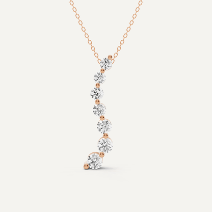 1 5/8 ctw Round Diamond Curved Floating Fashion Pendant - Lotus Diamond
