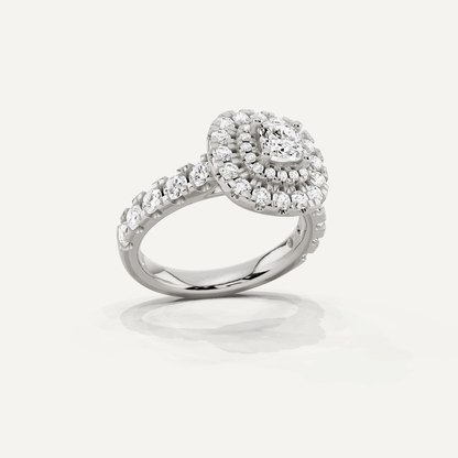 1 7/8 ctw Cushion Diamond Double Halo Engagement Ring - Lotus Diamond