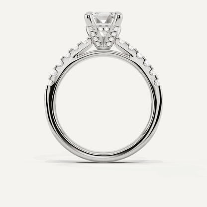 1 7/8 ctw Emerald Diamond Hidden Halo Accent Engagement Ring - Lotus Diamond