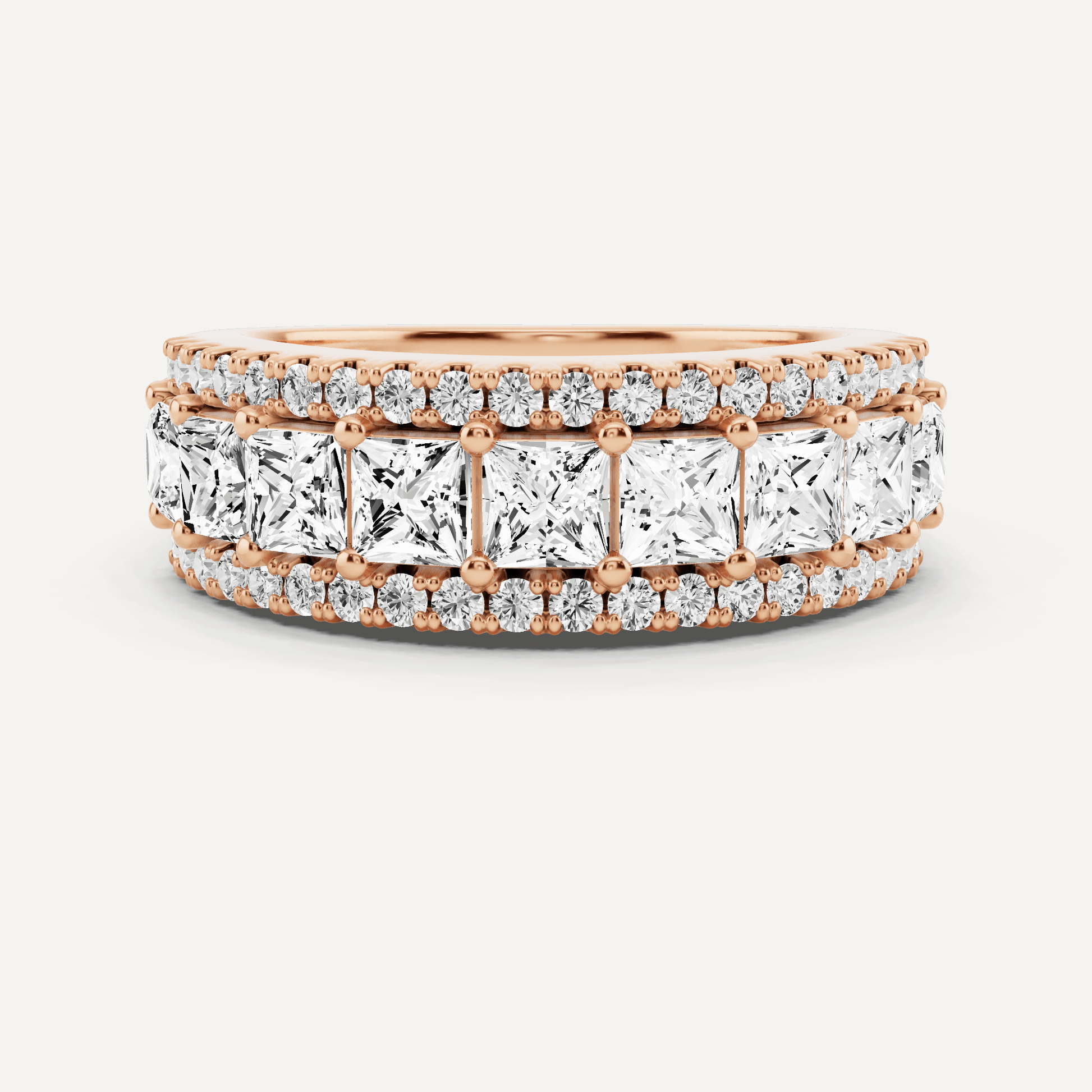 1 7/8 ctw Princess Diamond Prong Set Wedding Band - Lotus Diamond