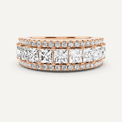 1 7/8 ctw Princess Diamond Prong Set Wedding Band - Lotus Diamond
