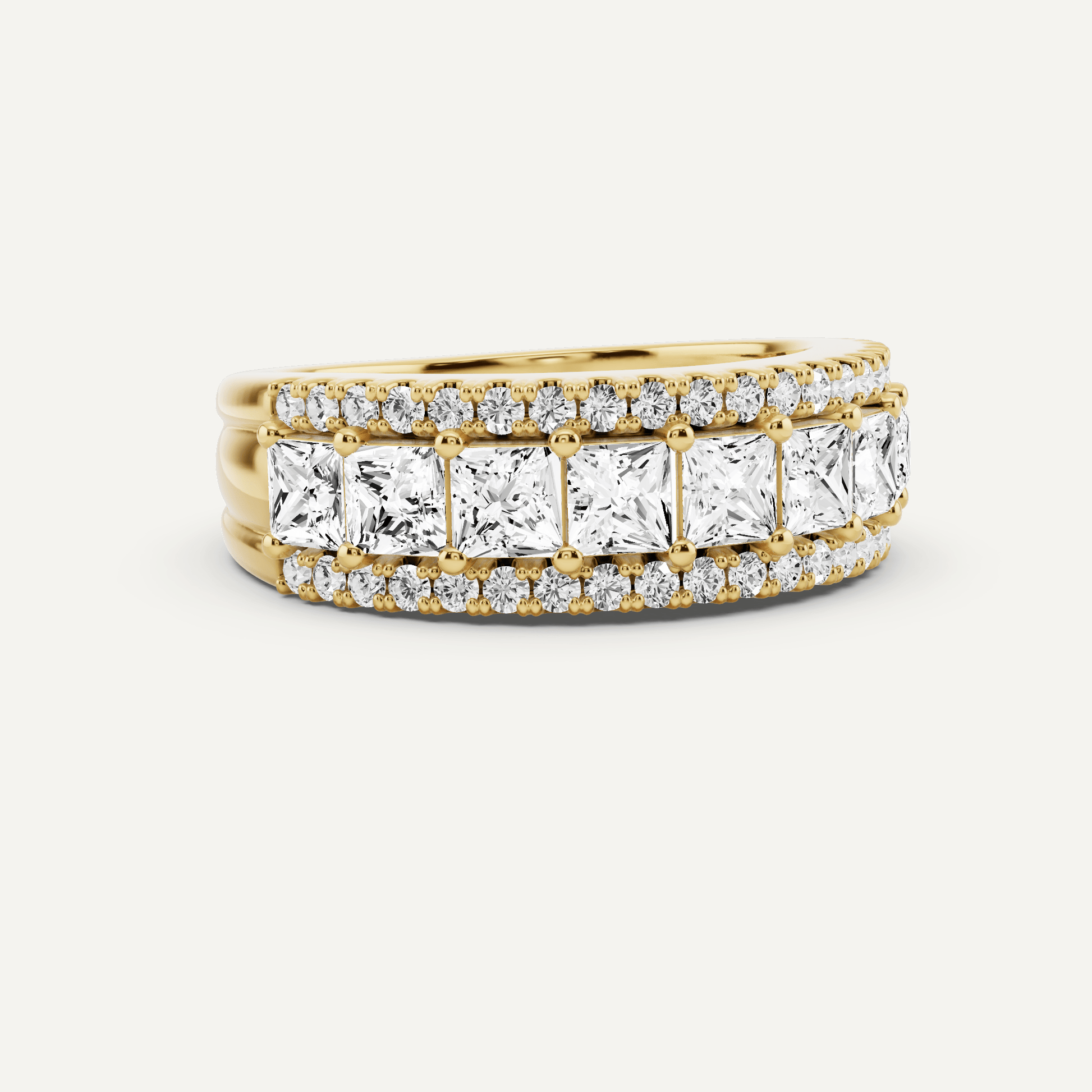 1 7/8 ctw Princess Diamond Prong Set Wedding Band - Lotus Diamond