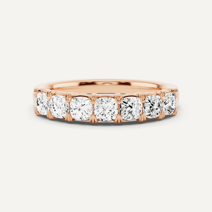 1 ctw Cushion Diamond Seven Stone Anniversary Band - Lotus Diamond