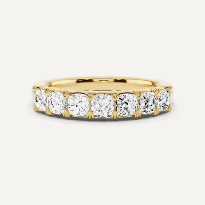 1 ctw Cushion Diamond Seven Stone Anniversary Band - Lotus Diamond