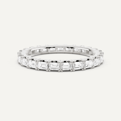 1 ctw Emerald Diamond East - West Eternity Band - Lotus Diamond