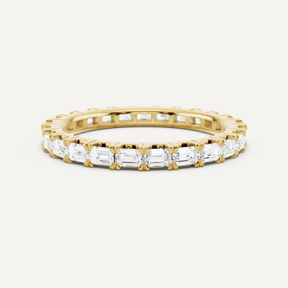 1 ctw Emerald Diamond East - West Eternity Band - Lotus Diamond
