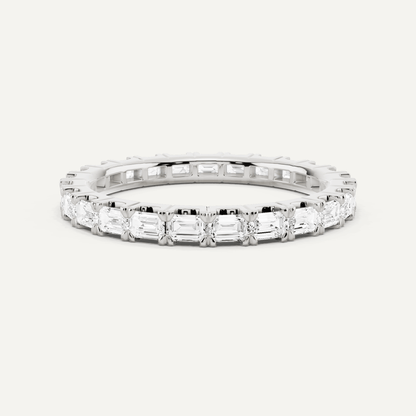 1 ctw Emerald Diamond East - West Eternity Band - Lotus Diamond
