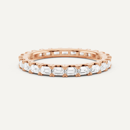 1 ctw Emerald Diamond East - West Eternity Band - Lotus Diamond
