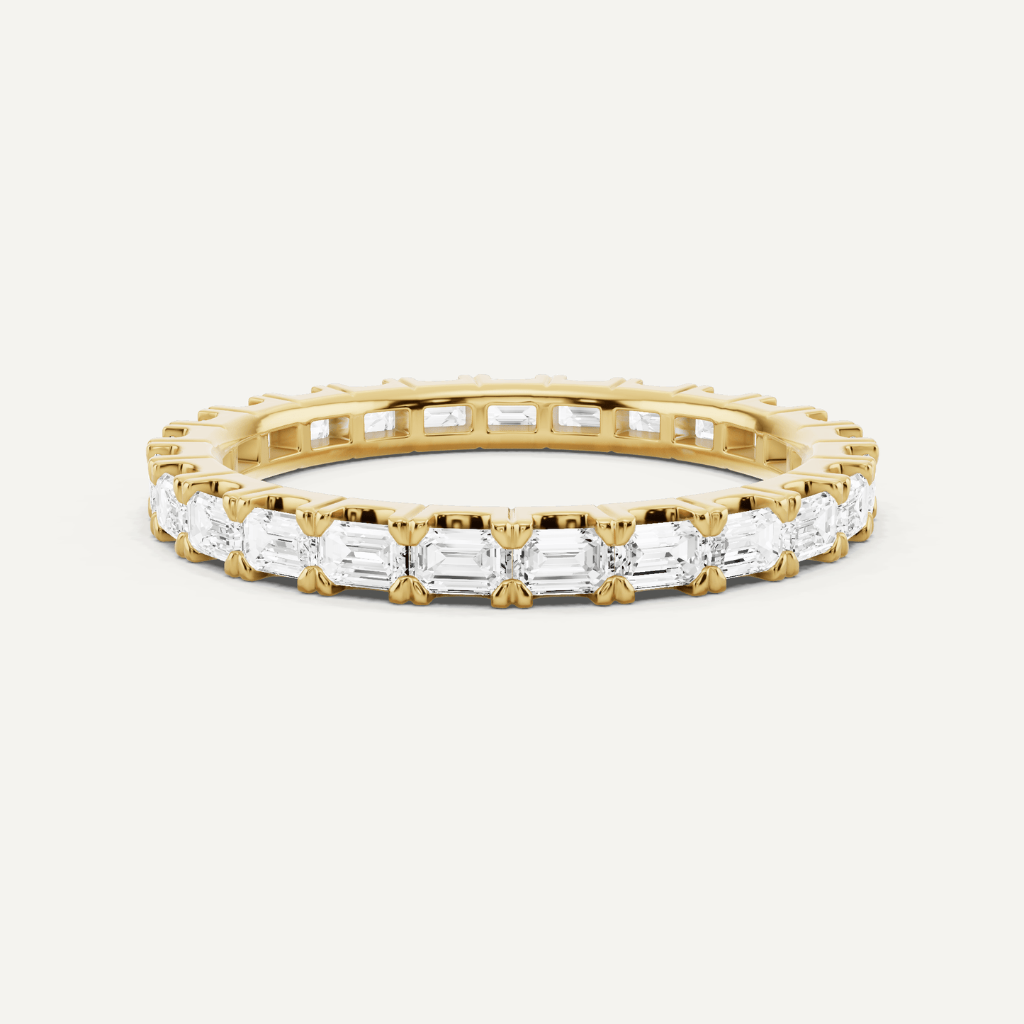 1 ctw Emerald Diamond East - West Eternity Band - Lotus Diamond