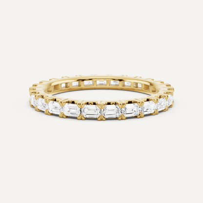 1 ctw Emerald Diamond East - West Eternity Band - Lotus Diamond
