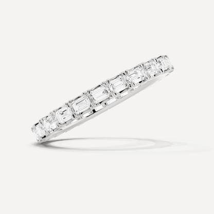 1 ctw Emerald Diamond East - West Eternity Band - Lotus Diamond