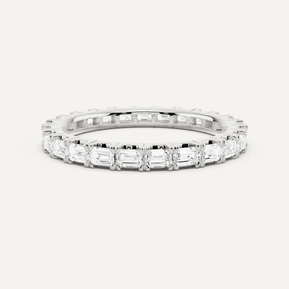 1 ctw Emerald Diamond East - West Eternity Band - Lotus Diamond
