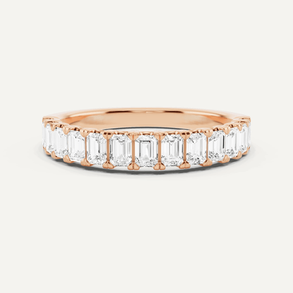 1 ctw Emerald Diamond Prong Set Wedding Band - Lotus Diamond