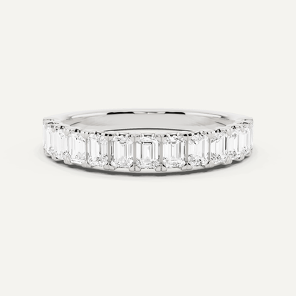 1 ctw Emerald Diamond Prong Set Wedding Band - Lotus Diamond