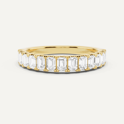 1 ctw Emerald Diamond Prong Set Wedding Band - Lotus Diamond