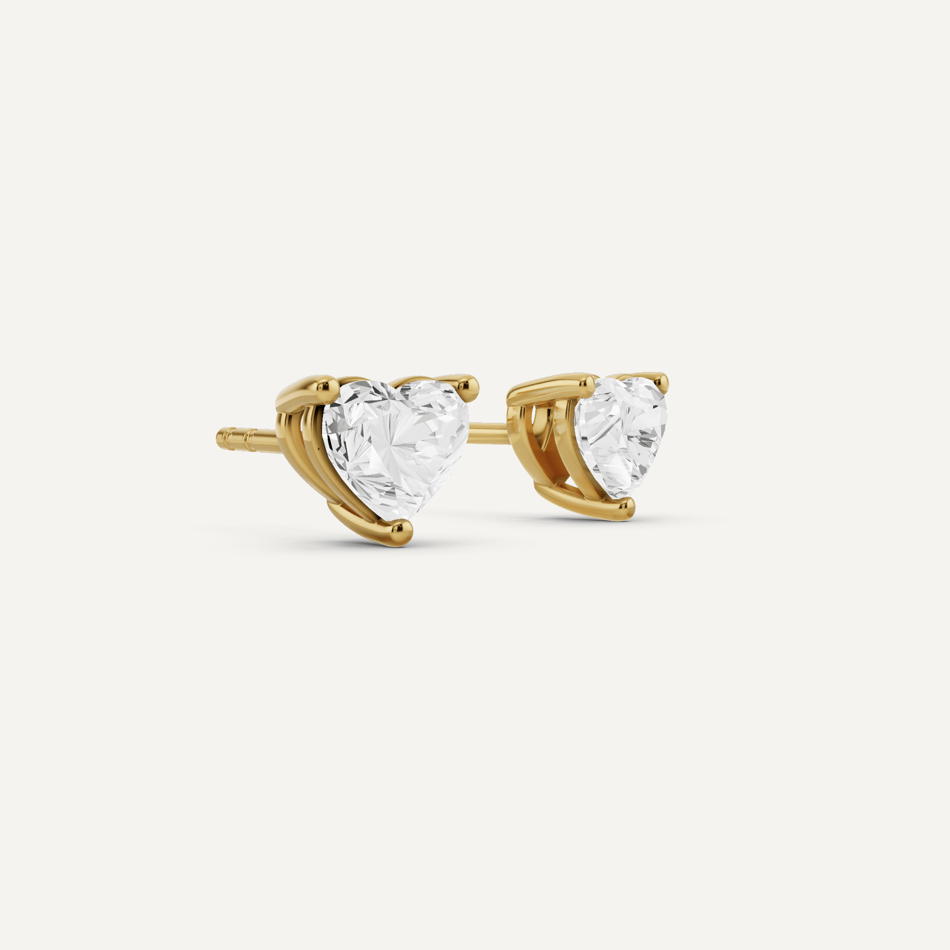 1 ctw Heart Diamond Solitaire Stud Earrings - Lotus Diamond