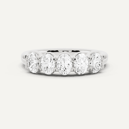 1 ctw Oval Diamond Five Stone Anniversary Band - Lotus Diamond