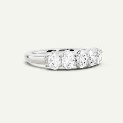 1 ctw Oval Diamond Five Stone Anniversary Band - Lotus Diamond